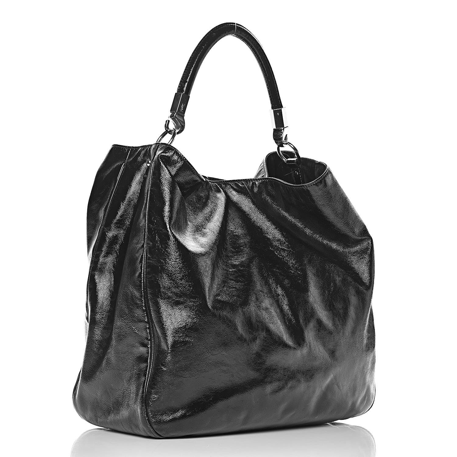 Saint Laurent Patent Large Roady Hobo Black 3 of 13