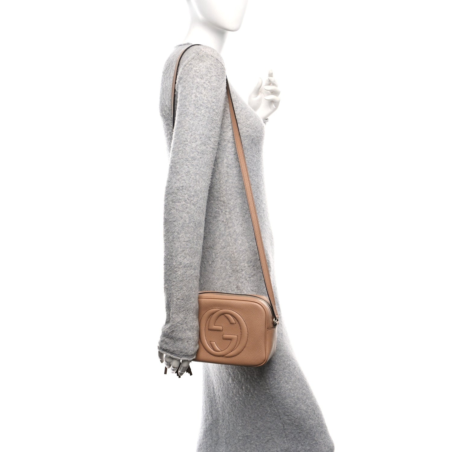 Gucci Pebbled Calfskin Small Soho Disco Bag Camelia 2 of 13