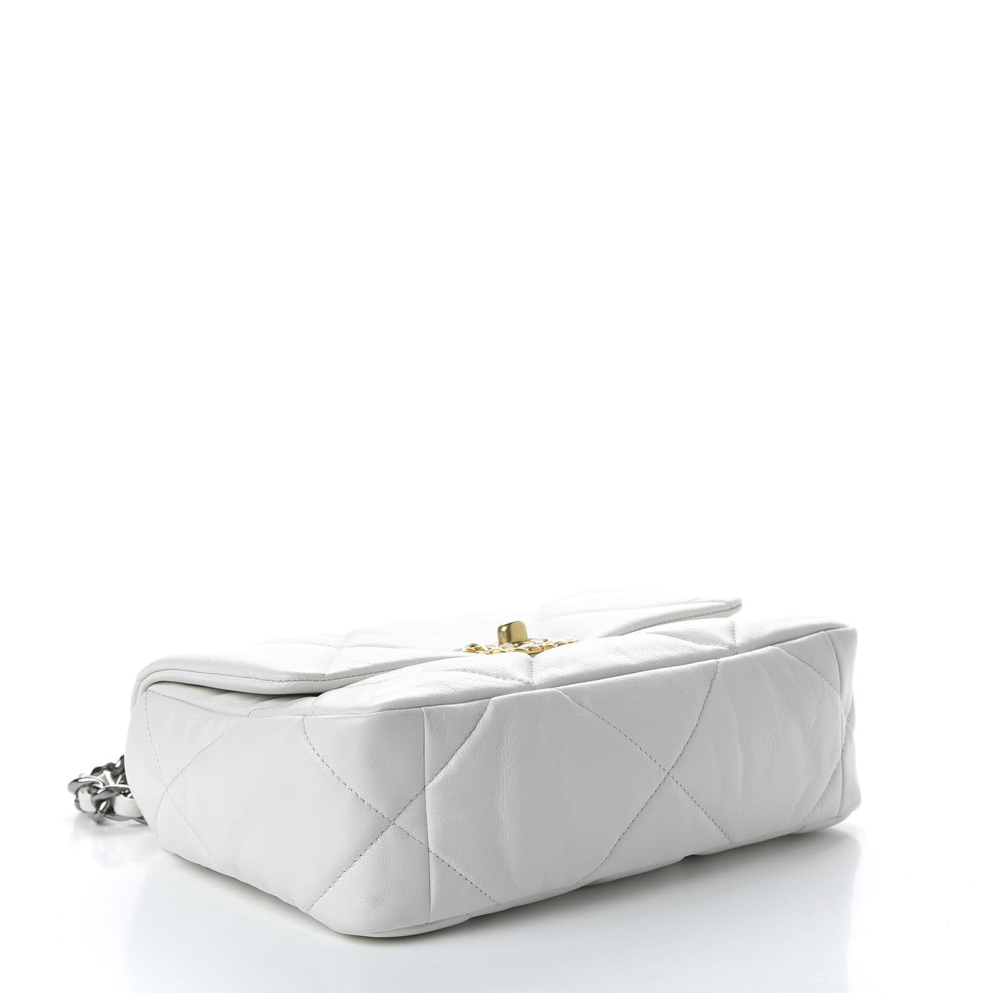 Lambskin Quilted Medium 19 Flap White