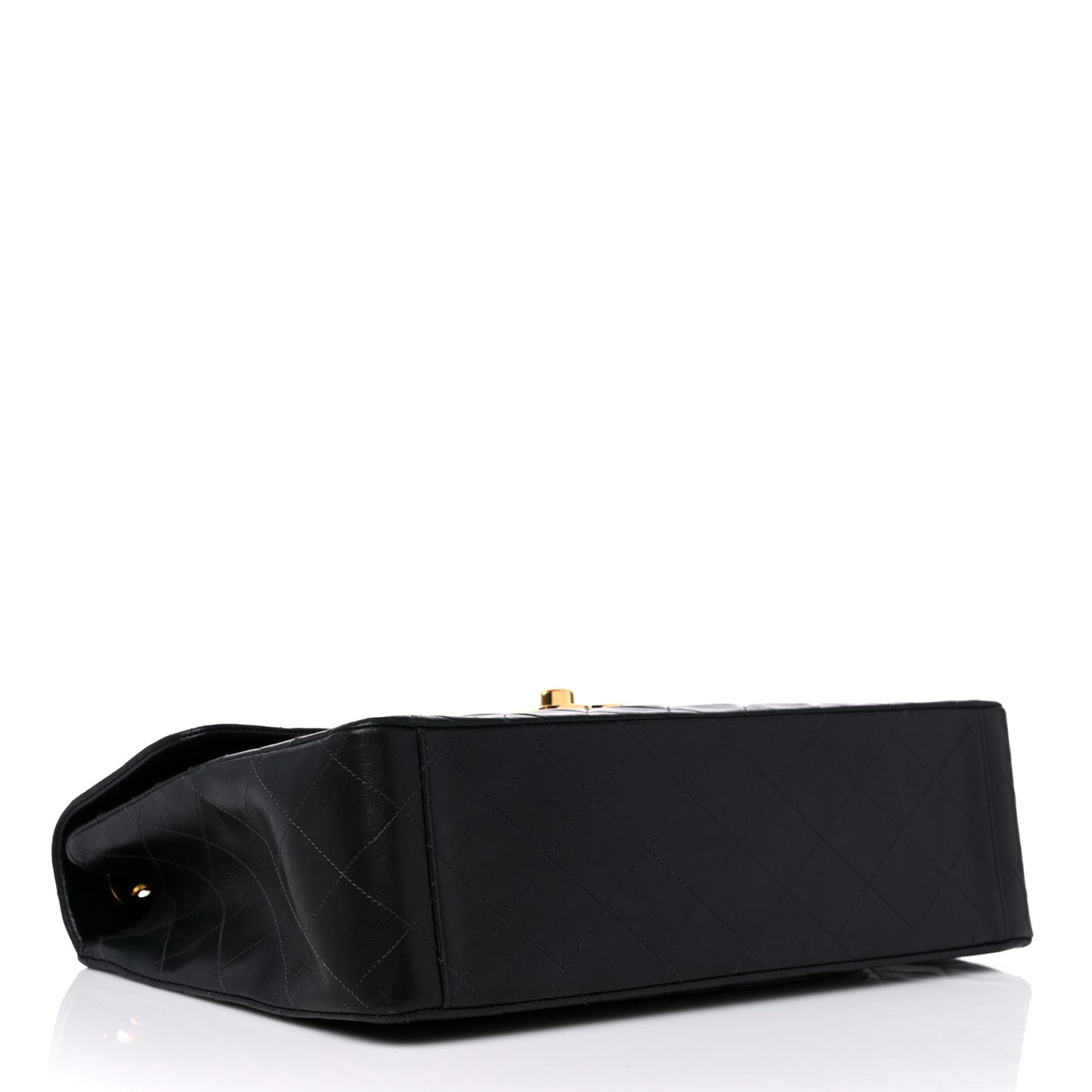 Lambskin Quilted XL Jumbo Single Flap Black