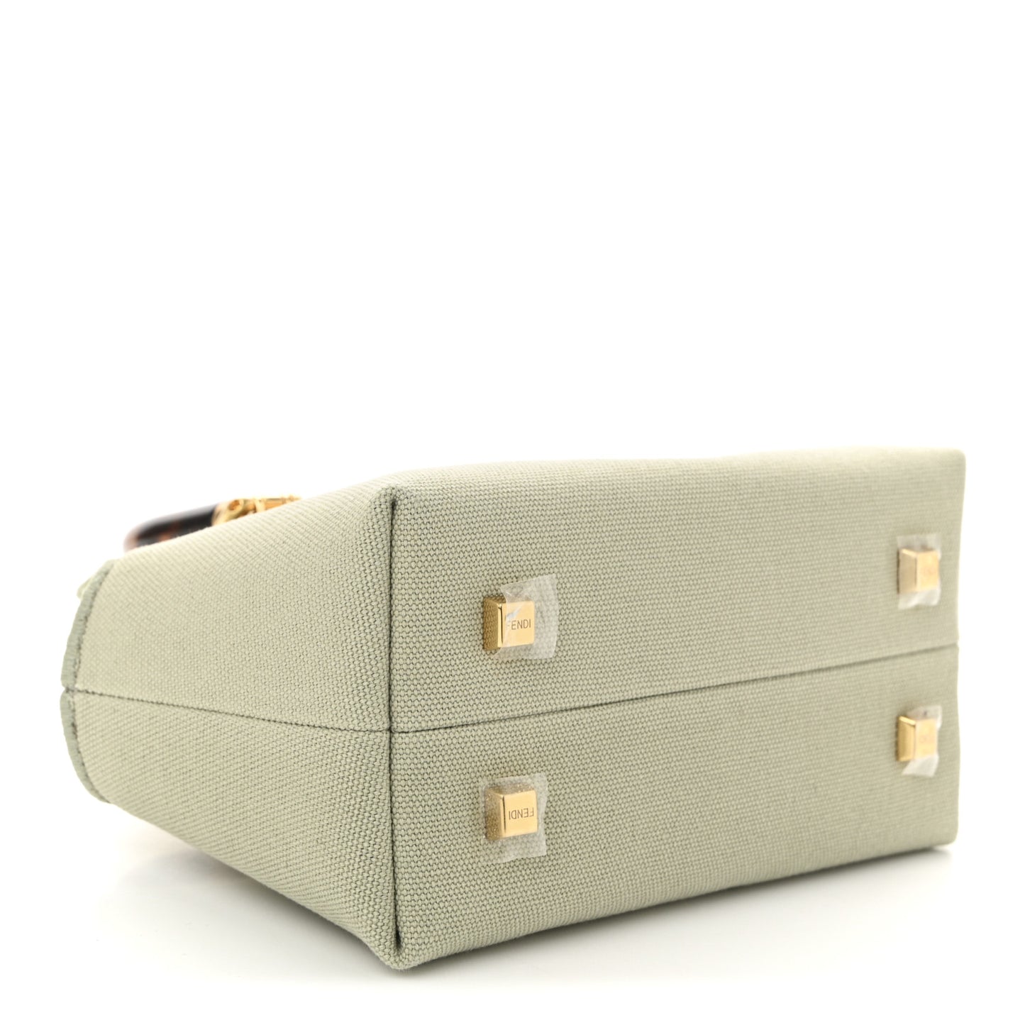 Canvas Vitello King Plexiglass Logo Embroidered Mini By The Way Top Handle Boston Bag Green Tea