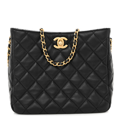 Chanel Lambskin Quilted Small Pearl Crush Hobo Black 1 of 11