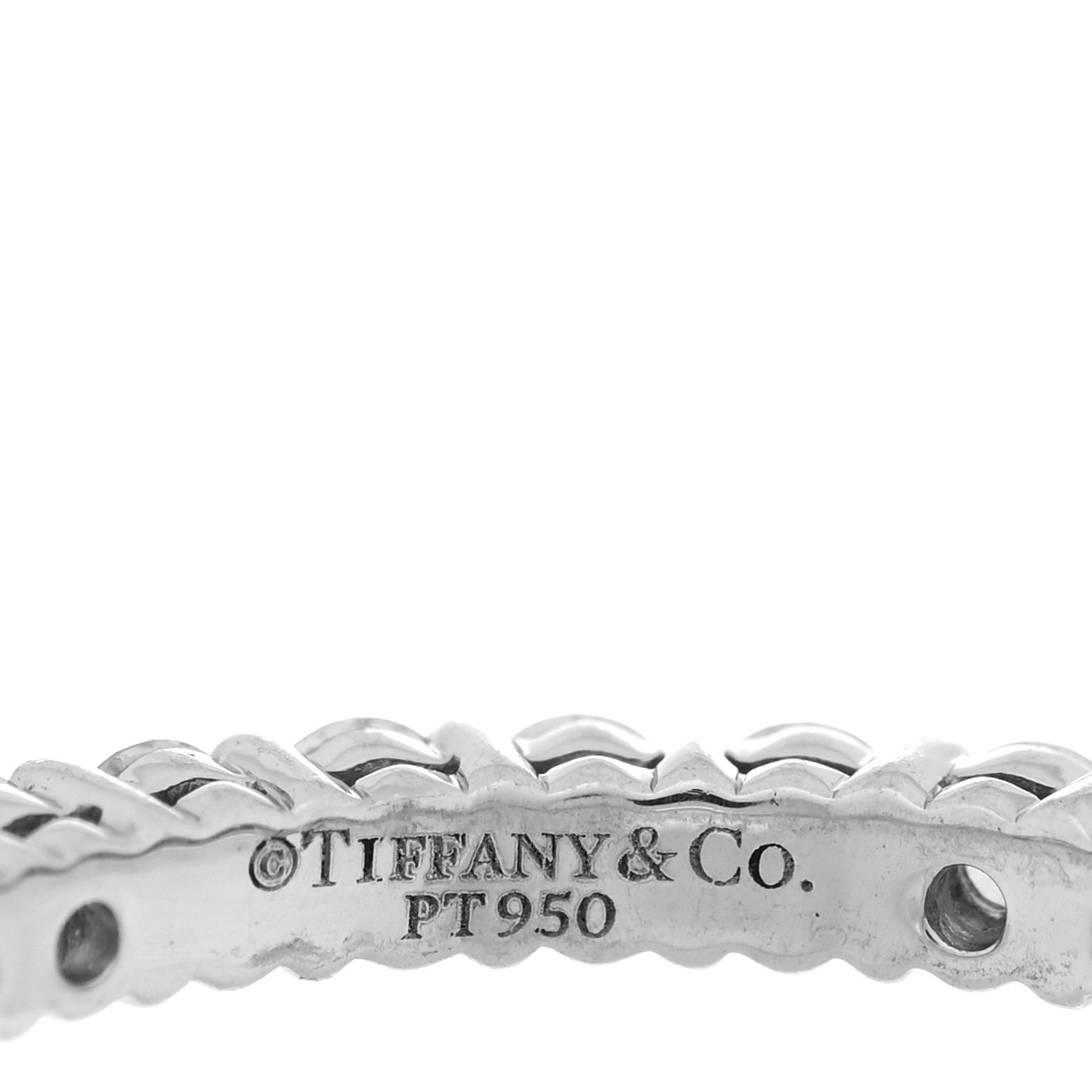 Tiffany Platinum Diamond 2.2mm Full Circle Forever Band Ring 49 4.75 4 of 4