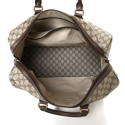 Gucci GG Supreme Monogram Textured Dollar Calfskin Web Medium Ophidia Carry-On Duffle Bag Beige Ebony New Acero 5 of 13
