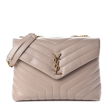 Saint Laurent Calfskin Y Quilted Monogram Medium Loulou Chain Satchel Light Natural 1 of 10