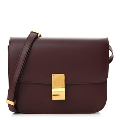 Celine Box Calfskin Medium Classic Box Flap Bag Burgundy 1 of 13
