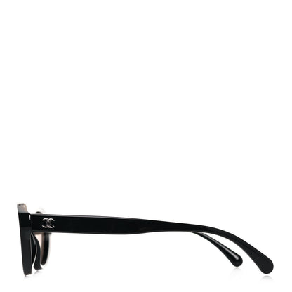 Chanel Acetate Oval Sunglasses 5416 Black Beige 3 of 8
