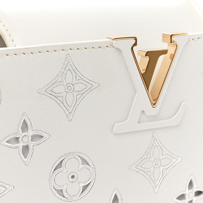 Louis Vuitton Calfskin LV Broderie Capucines BB White 15 of 16