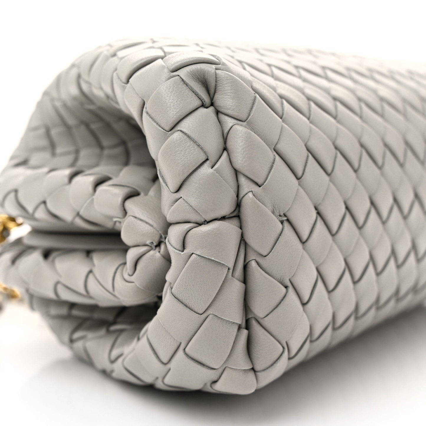 Nappa Intrecciato Small The Lauren 1980 Clutch With Chain Sterling