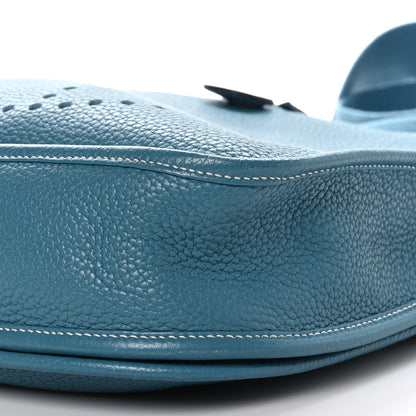 Hermes Taurillon Clemence Evelyne III PM Blue Jean 9 of 9
