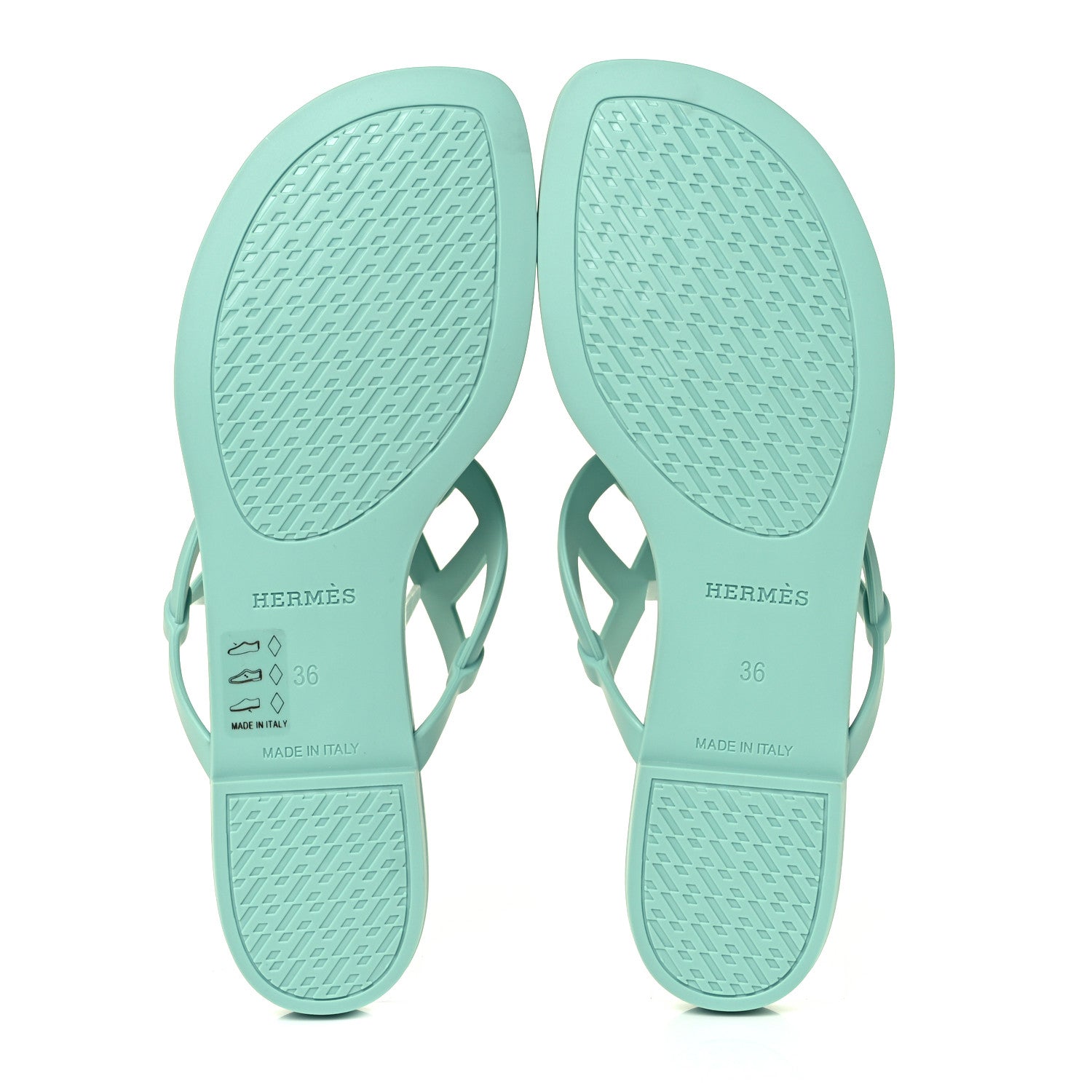Hermes Rubber Womens Egerie Sandals 36 Vert Embrun 10 of 18