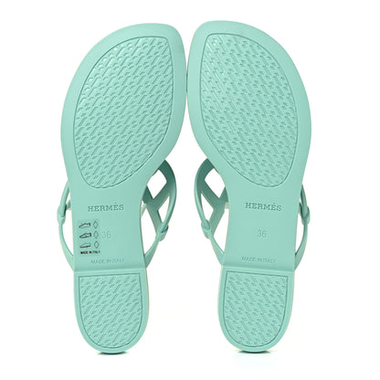 Hermes Rubber Womens Egerie Sandals 36 Vert Embrun 10 of 18