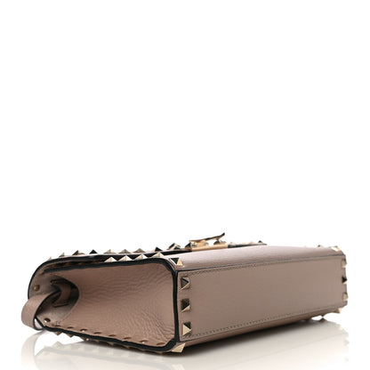 Valentino Garavani Pebbled Calfskin Medium Rockstud Flip Lock Crossbody Bag Poudre 4 of 9