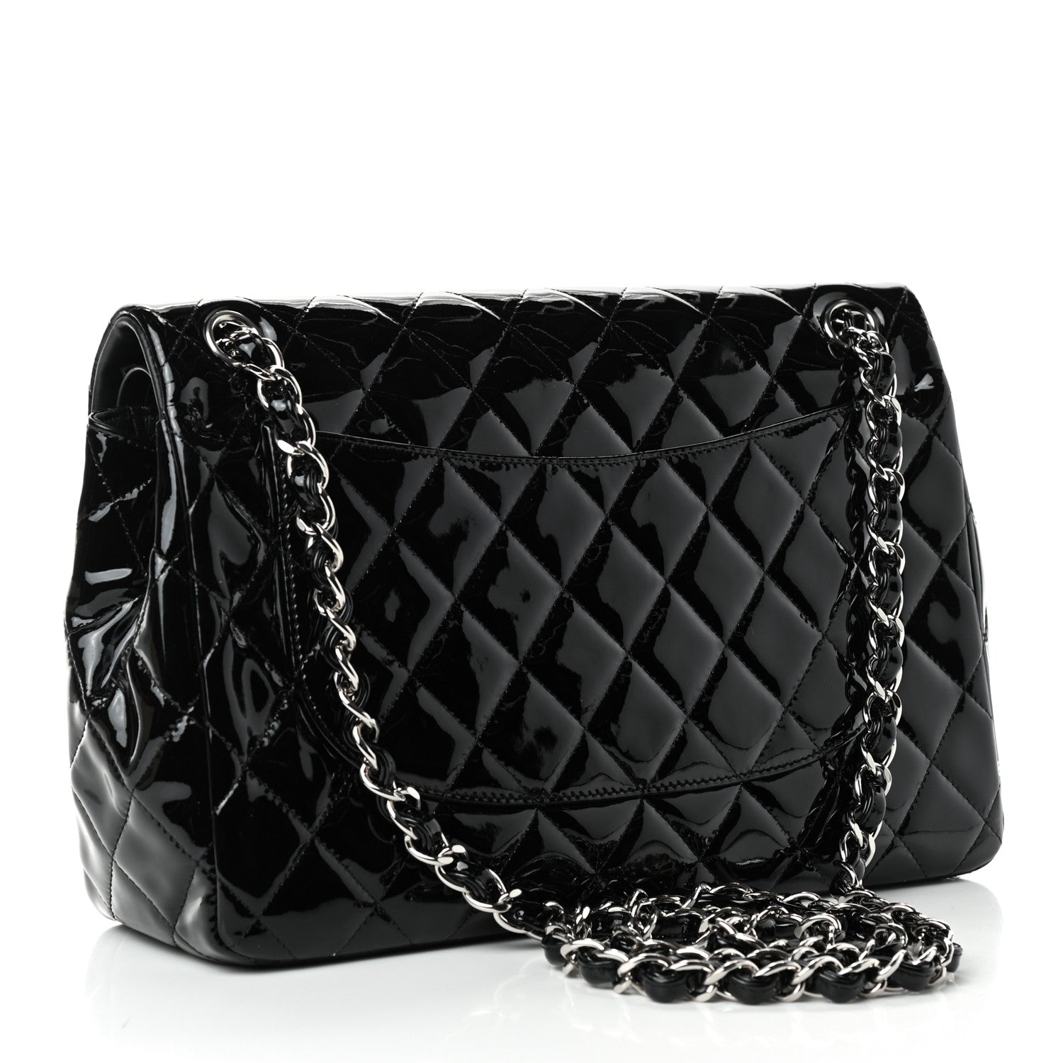 Chanel Patent Quilted Jumbo Double Flap Black 3 of 9