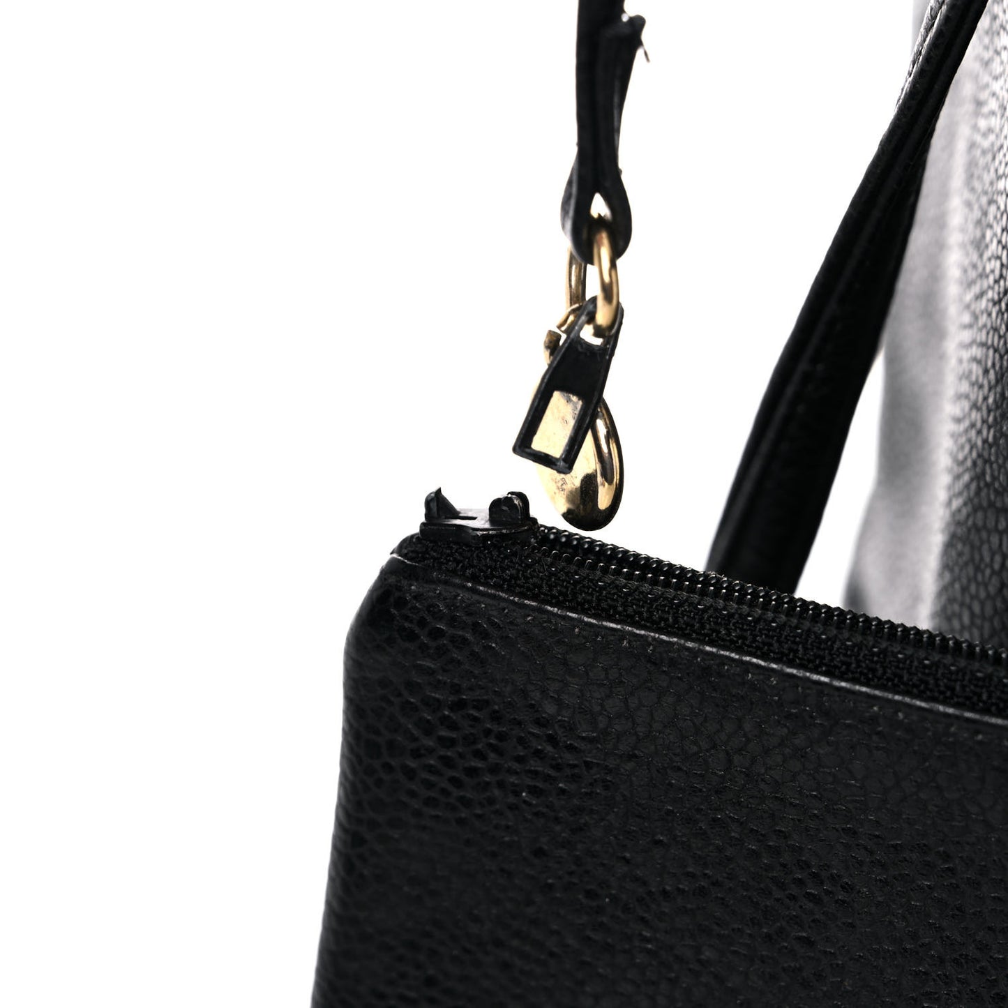 Caviar Quilted Drawstring Backpack Black