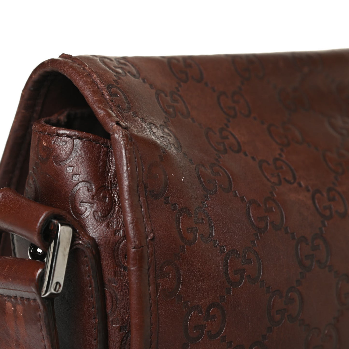 Guccissima Flap Messenger Bag Dark Brown