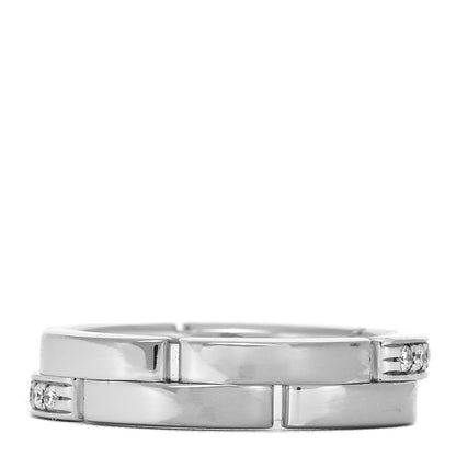 Cartier 18K White Gold Diamond Maillon Panthere 2 Half Rows Paved Band Ring 46 3.75 3 of 5