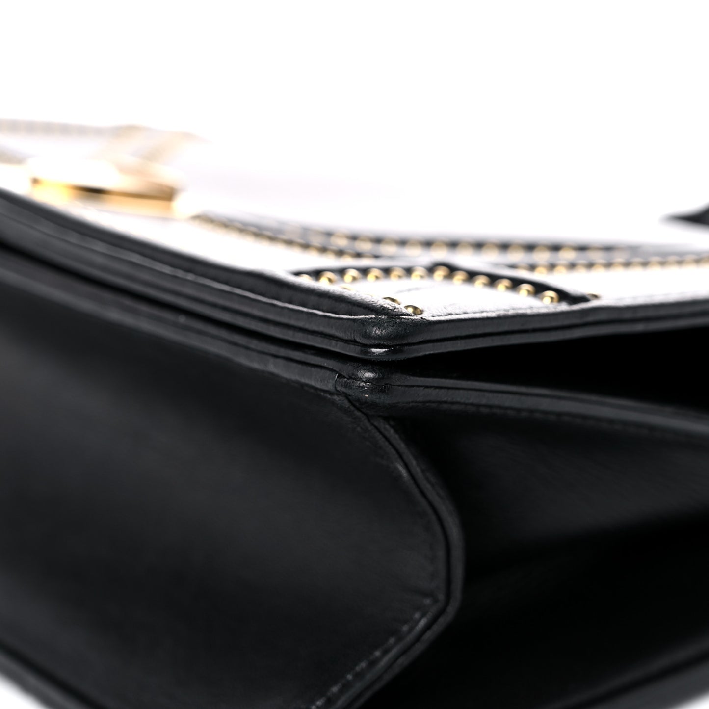 Lambskin Studded Medium Diorama Flap Bag Black