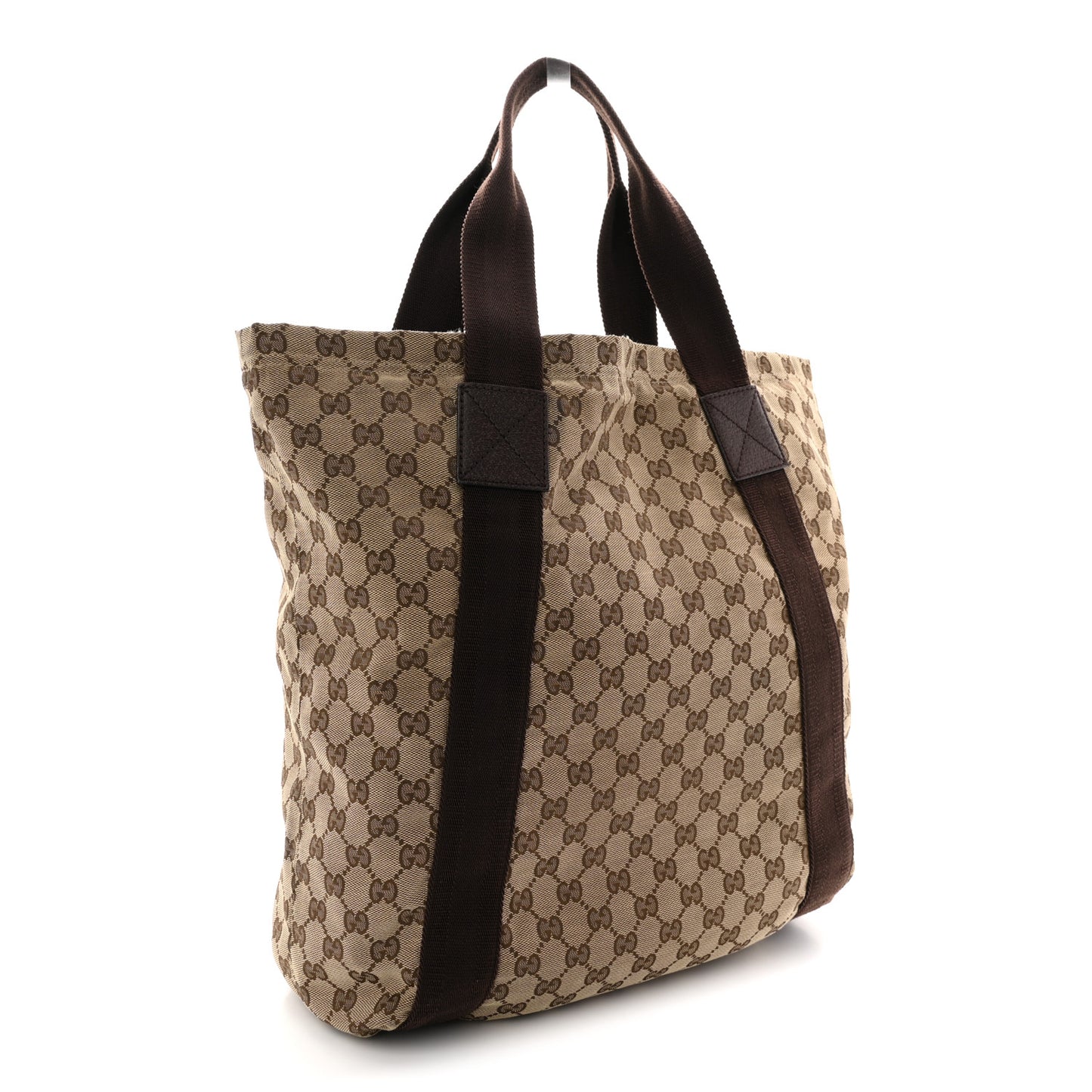 GG Monogram Medium Handle Vertical Tote Bag Dark Brown