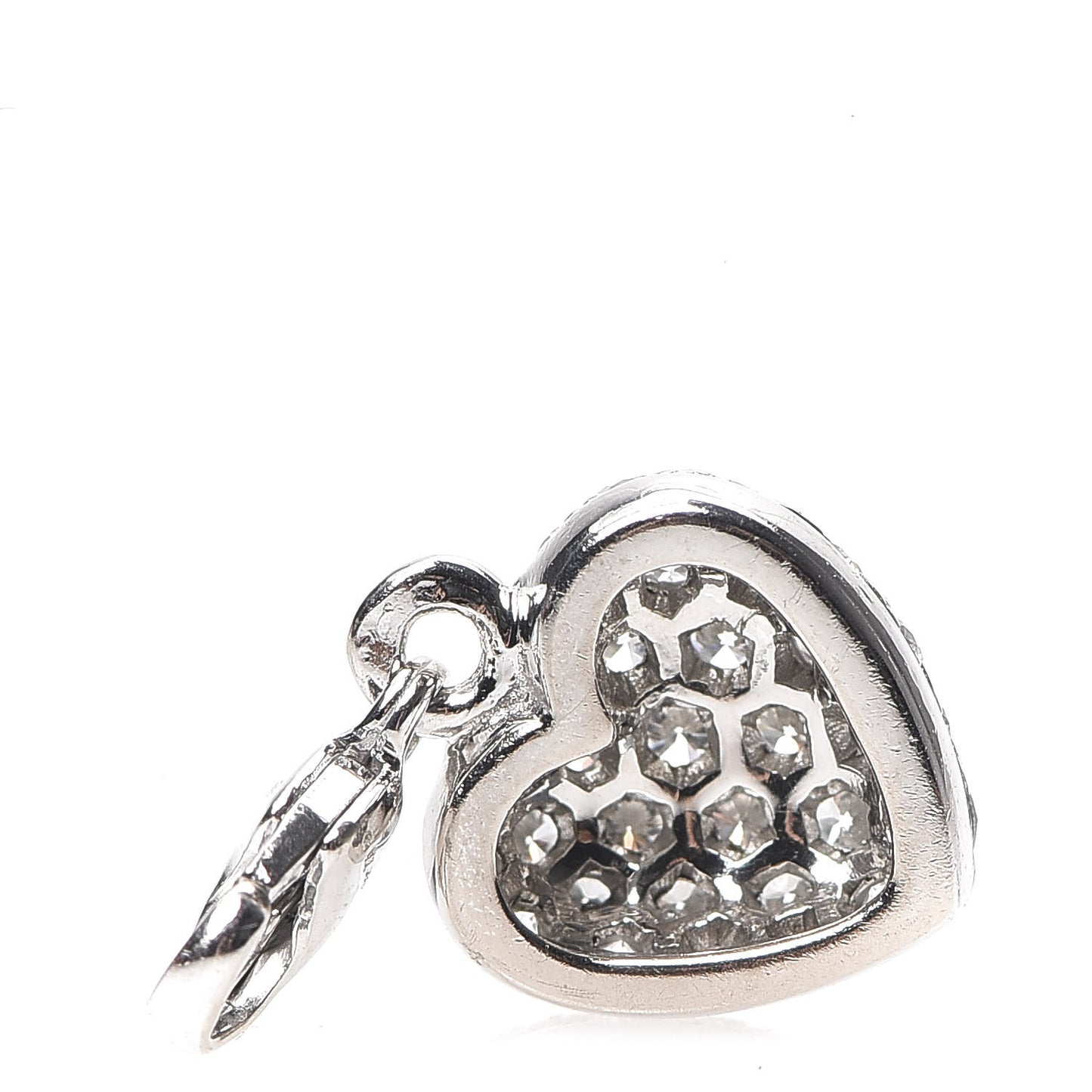 18K White Gold Diamond Heart Charm Pendant