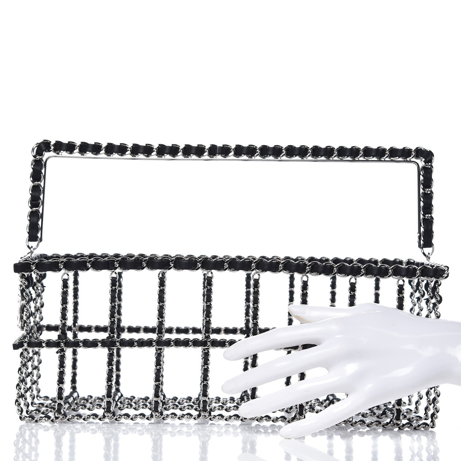Chanel Brass Calfskin Grocery By Minaudiere Shopping Basket Silver 3 of 9
