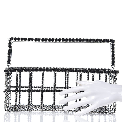 Chanel Brass Calfskin Grocery By Minaudiere Shopping Basket Silver 3 of 9