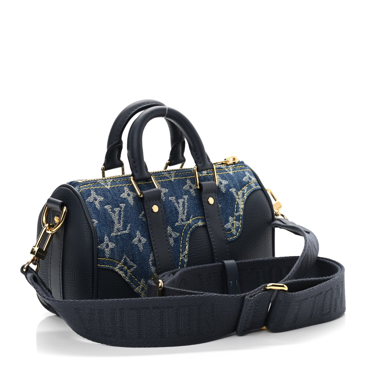 Louis Vuitton Taurillon Monogram Denim Drip Keepall XS Blue 3 of 9