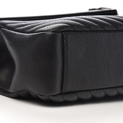 Saint Laurent Sheepskin Matelasse Chevron Monogram Large College Satchel Black 8 of 10