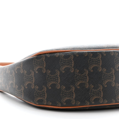 Celine Triomphe Canvas Calfskin Ava Shoulder Bag Tan 10 of 11