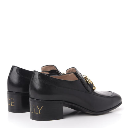 Gucci Goatskin Womens Chain Mid-Heel Loafers 36.5 Black 4 of 10
