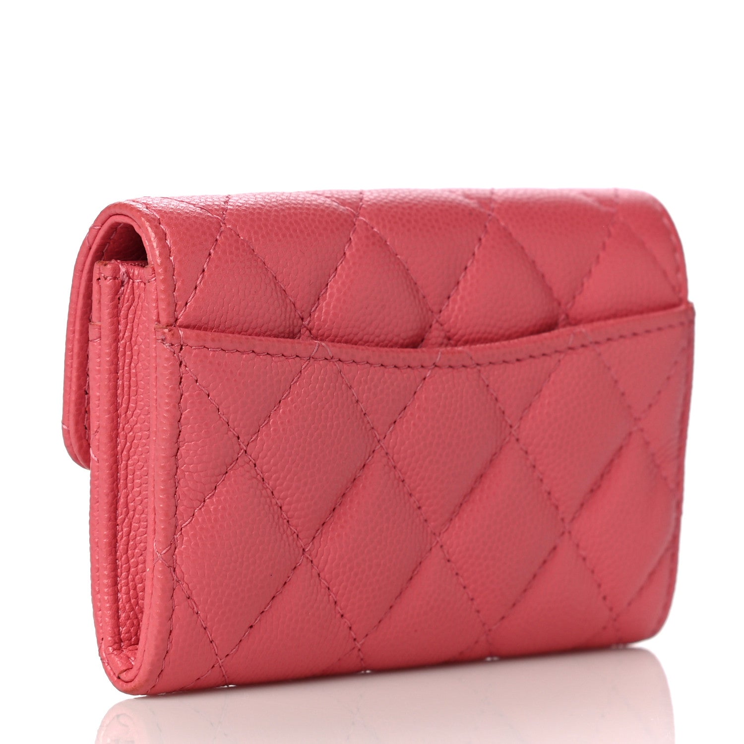 Chanel Caviar Quilted Flap Card Holder Wallet Pink 3 of 12