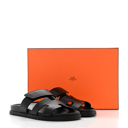 Hermes Calfskin Womens Chypre Sandals 36 Black 9 of 9