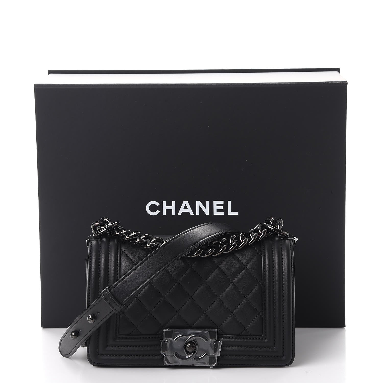 Chanel Calfskin Quilted Small Boy Flap So Black 9 of 9