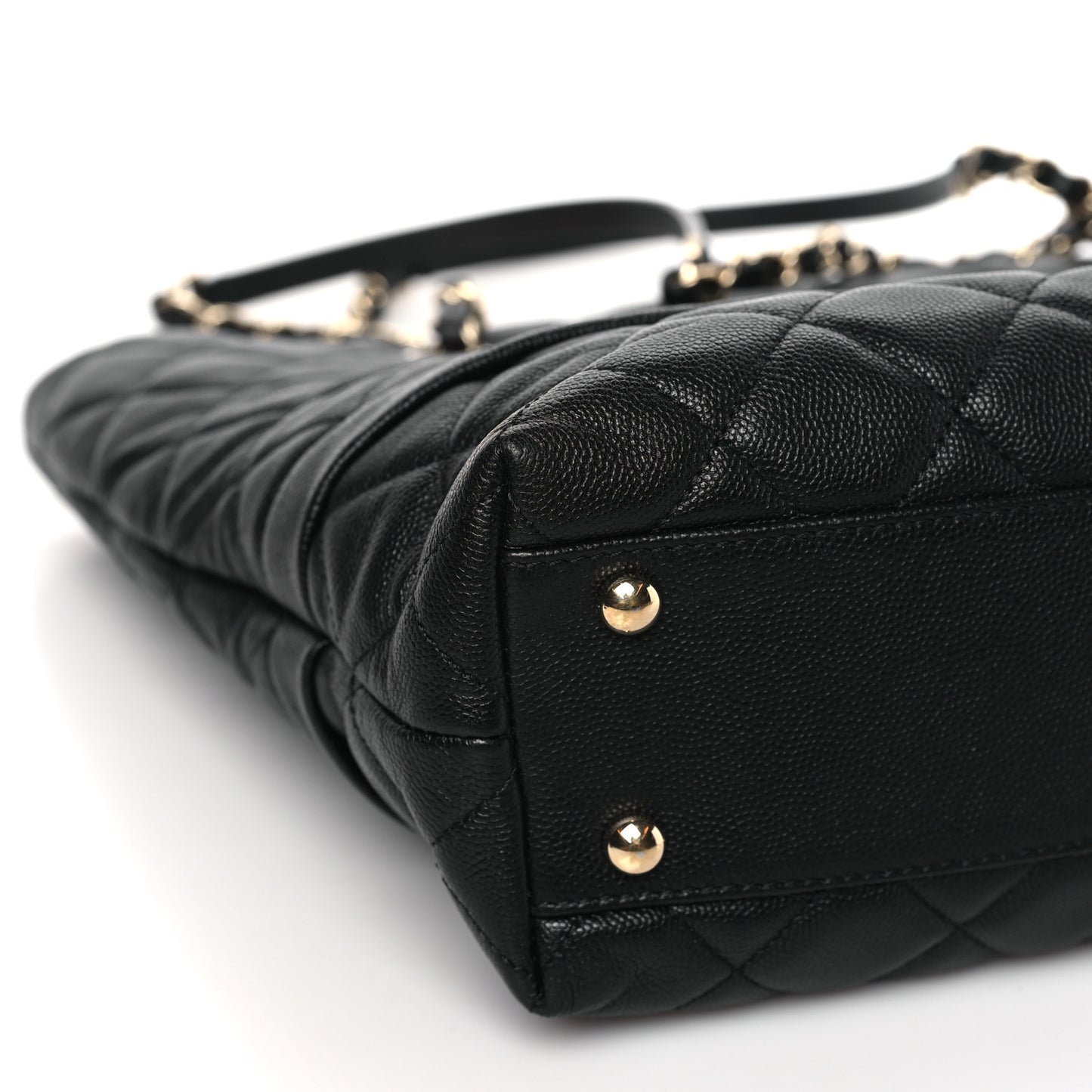 Caviar Quilted Rolled Up Tote Black