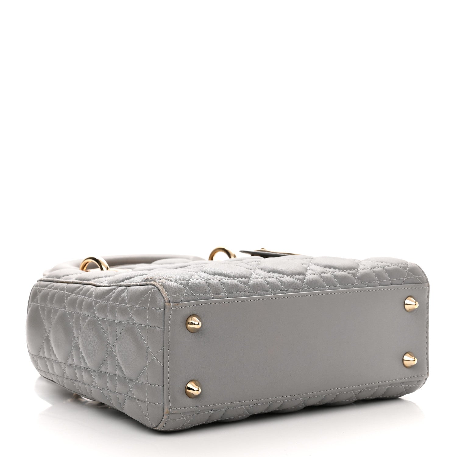 Christian Dior Lambskin Cannage Small Lucky Badges My Lady Dior Grey 4 of 13