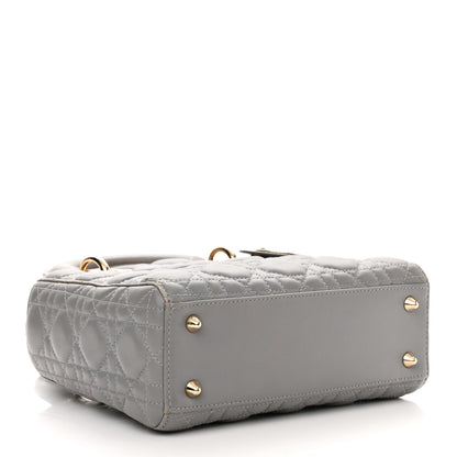 Christian Dior Lambskin Cannage Small Lucky Badges My Lady Dior Grey 4 of 13