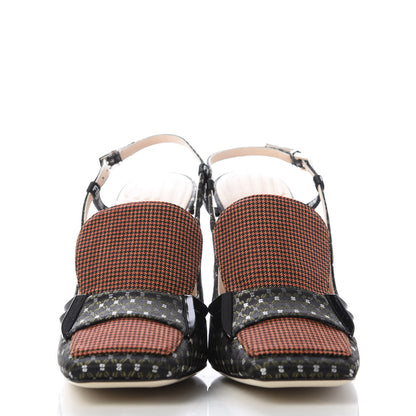 Fendi Fabric Jacquard Ffreedom Slingback Pumps 37.5 2 of 8