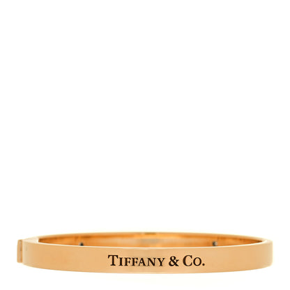 Tiffany 18K Yellow Gold Diamond Hinged Bangle Bracelet 3 of 5