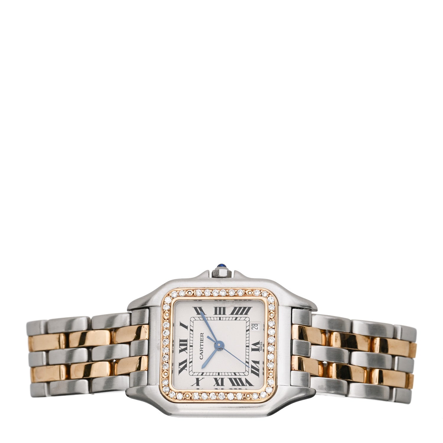 Cartier Stainless Steel 18K Yellow Gold Diamond 27mm Panthere Quartz Watch 2 of 4