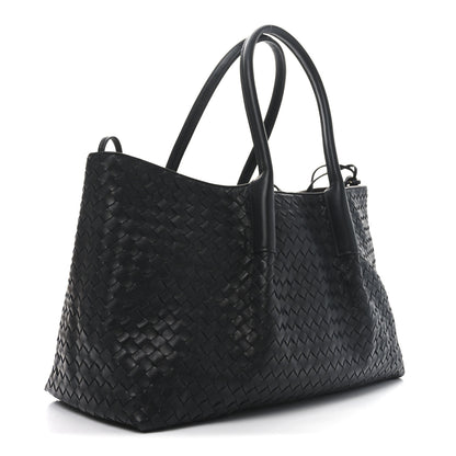 Bottega Veneta Calfskin Intrecciato Pinacoteca Reversible Tote Black Fondant 4 of 10
