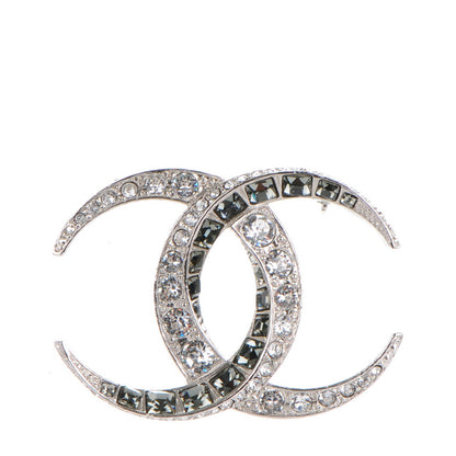 Chanel Baguette Crystal CC Brooch Silver 1 of 5