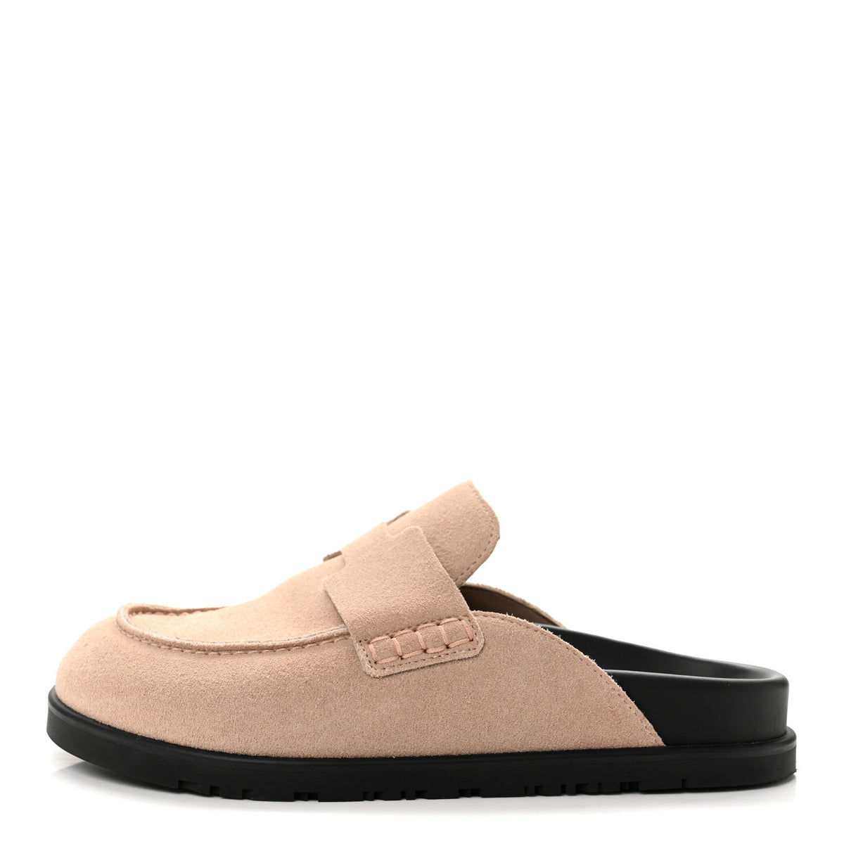 Hermes Suede Calfskin Womens Go Mules 37 Beige Nude 1 of 10