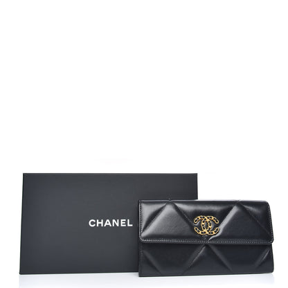 Chanel Lambskin Quilted Chanel 19 Flap Wallet Black 8 of 8