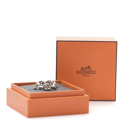 Hermes Sterling Silver PM Chaine d'Ancre Enchainee Band Ring 52 6 9 of 9
