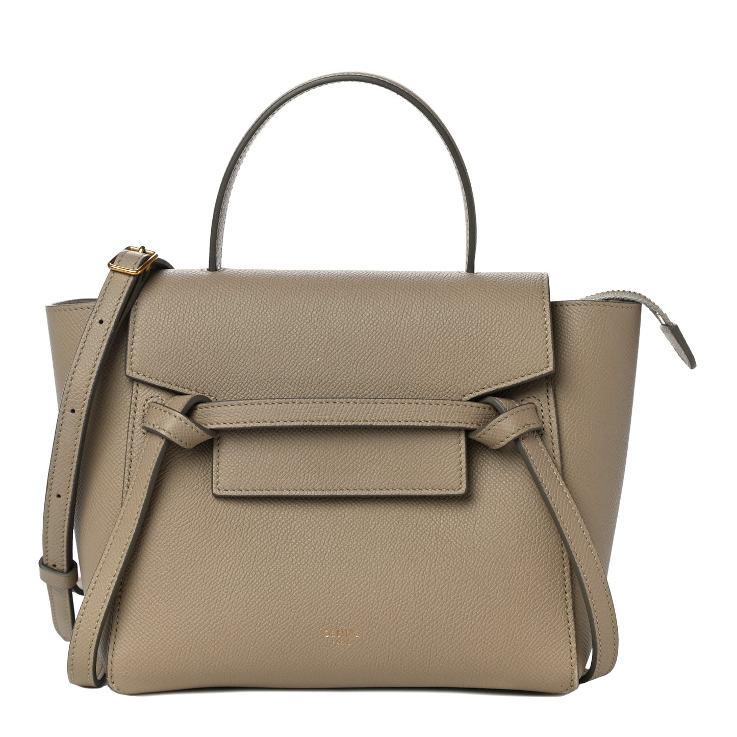 Grained Calfskin Nano Belt Bag Light Taupe