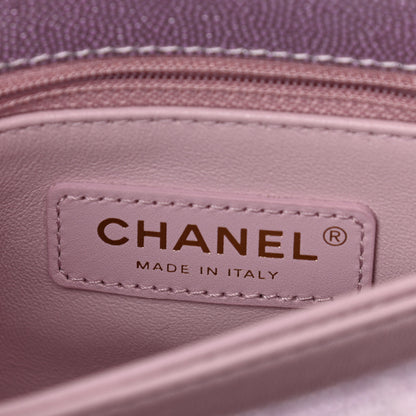 Chanel Metallic Caviar Quilted Extra Mini Coco Handle Flap Light Pink 6 of 11