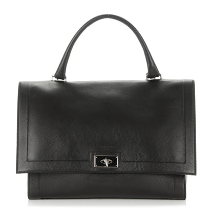 Givenchy Grained Calfskin Medium Shark Lock Satchel Black 1 of 8