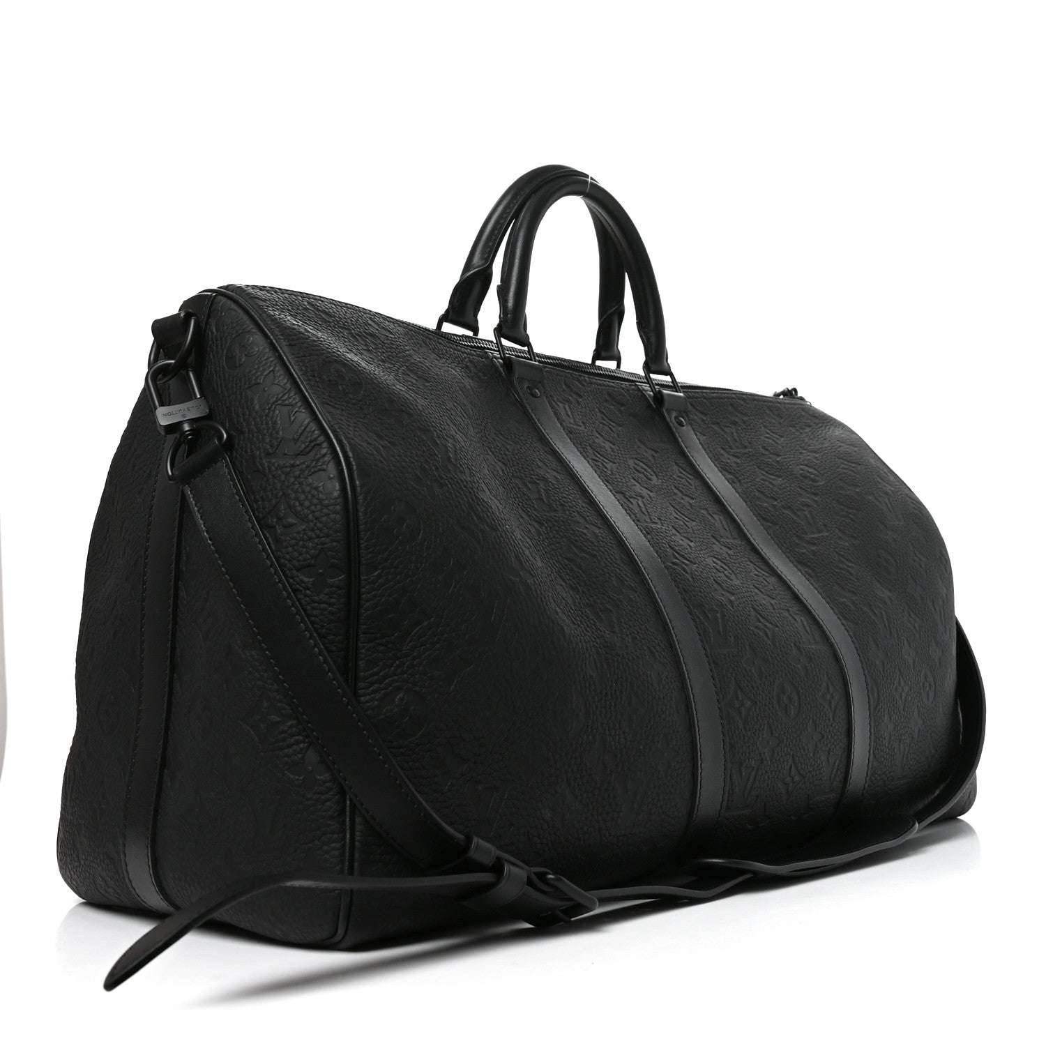 Louis Vuitton Taurillon Monogram Keepall Bandouliere 50 Black 2 of 8