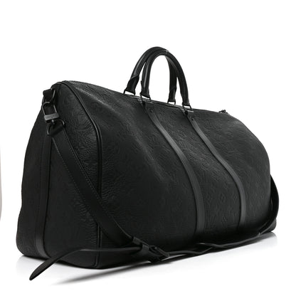 Louis Vuitton Taurillon Monogram Keepall Bandouliere 50 Black 2 of 8
