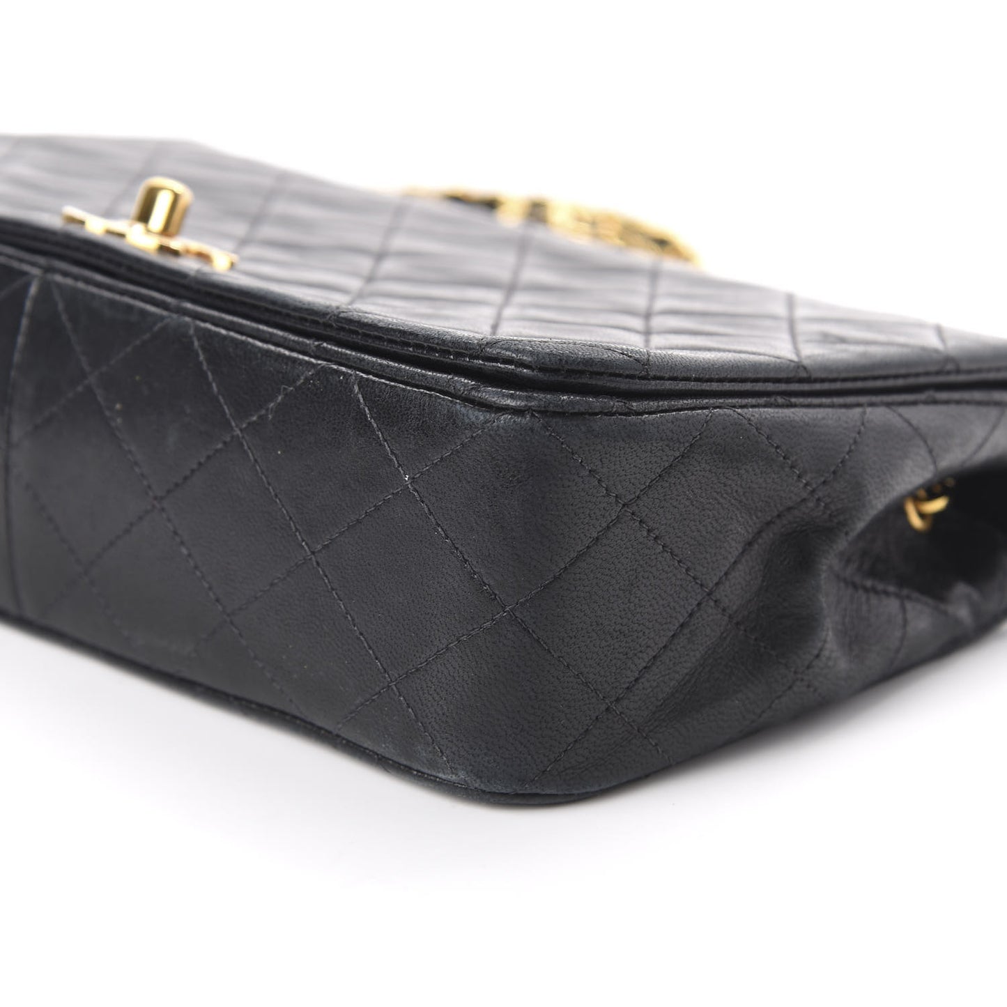 Lambskin Quilted Small Single Flap Black
